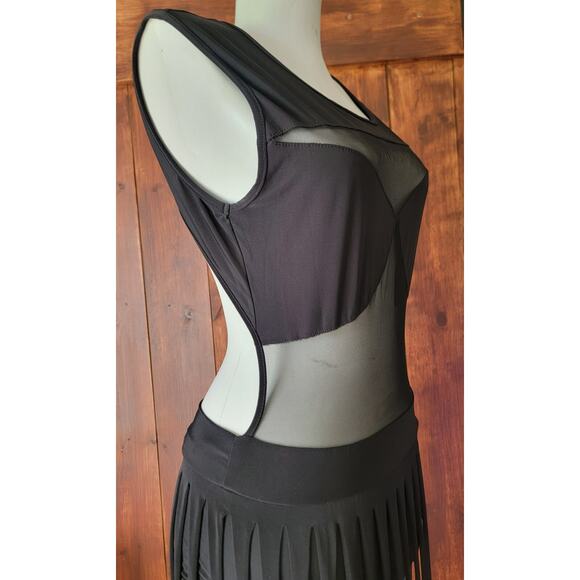 Vintage Uptown USA Black Cut‑Out One‑Piece Swimsuit Size L Made in USA Dramatic - Picture 14 of 16